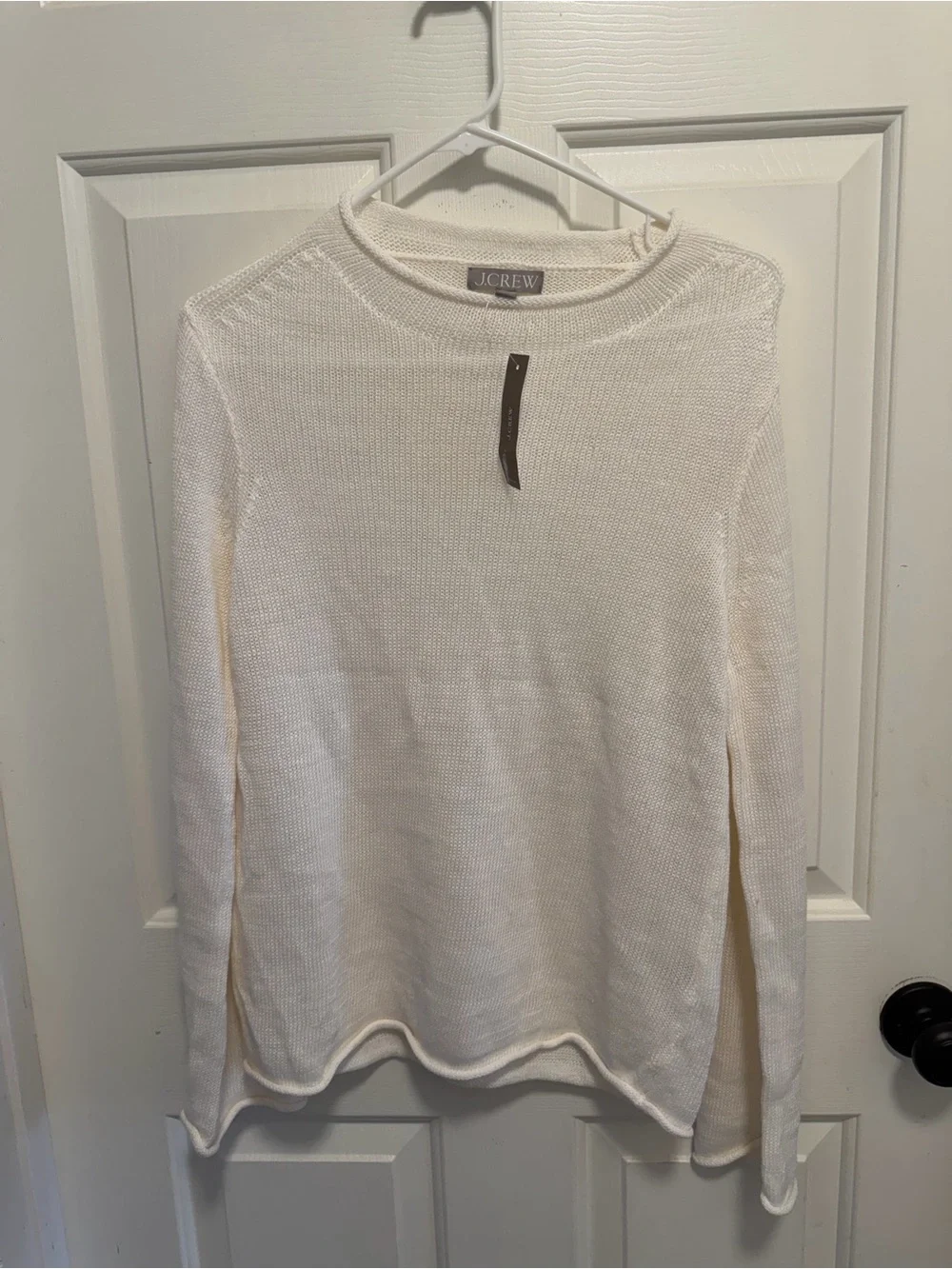 J. Crew ivory Summer Rollneck™ sweater in linen blend Size XS